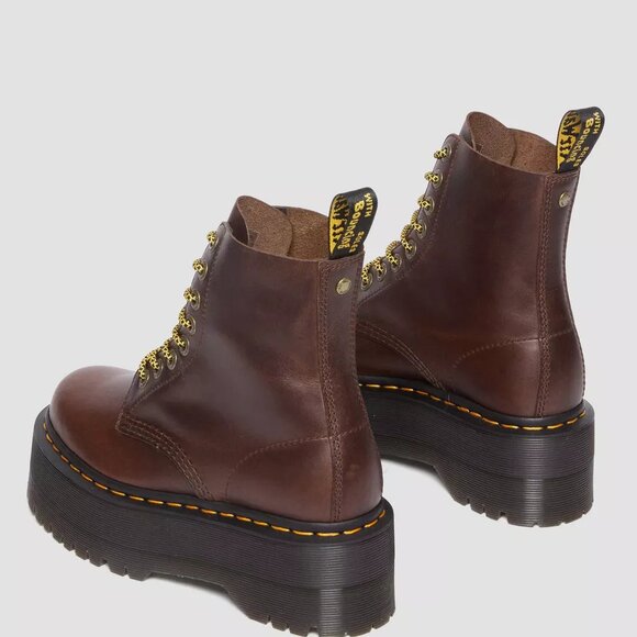 Dr. Doc Martens 1460 Pascal Max Dark Brown Mens Size 10 Leather Combat Boots NEW - Picture 14 of 16